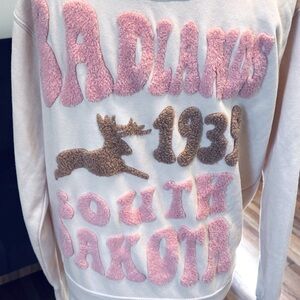 Pink and Brown Graphic Sweatshirt